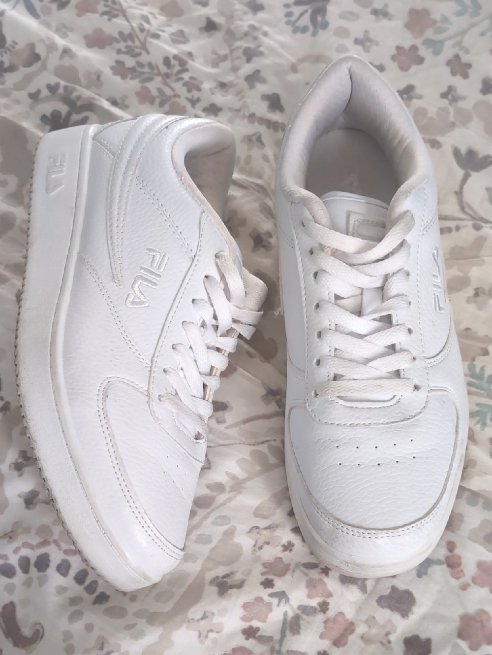 Fila White Low-Top Leather Sneakers